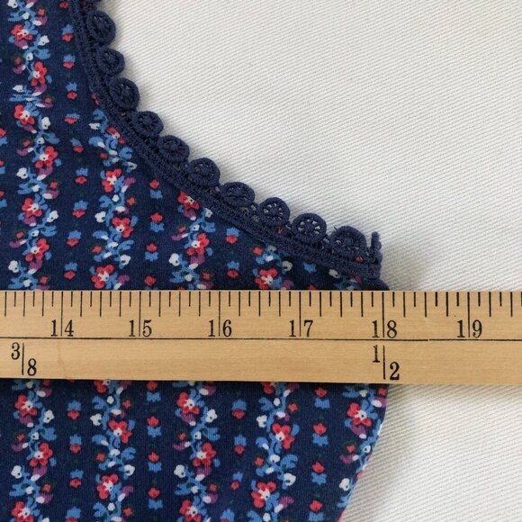 Matilda Jane Beyond the Horizon Tank Top Shirt Medium Blue Floral Racerback - Picture 8 of 10